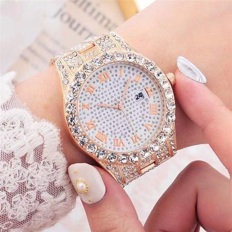 Large dial watch men's watch Roman scale steel strip men's watch Starry Sky business leisure calendar quartz watch