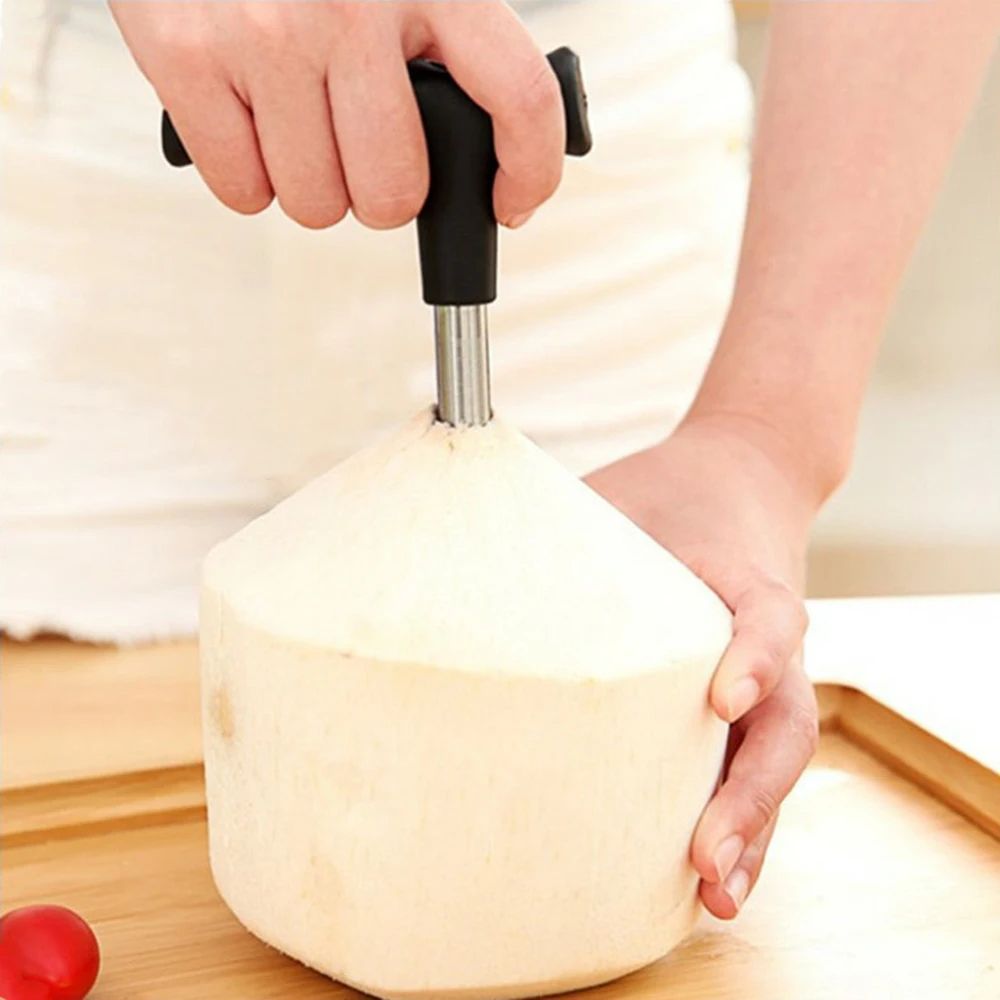 Coconut Opening Tool,Stainless Steel Punch Tap Knife Opener for Fresh Coconut Water,Easy & Convenient Straw Hole Maker