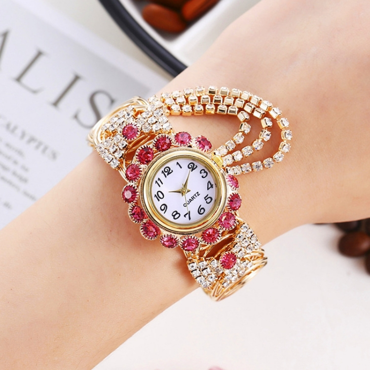 Wrist watch female jewelry Fashion trend lady watch Diamond insert number quartz Bracelet watch CRRSHOP women fashion trend present