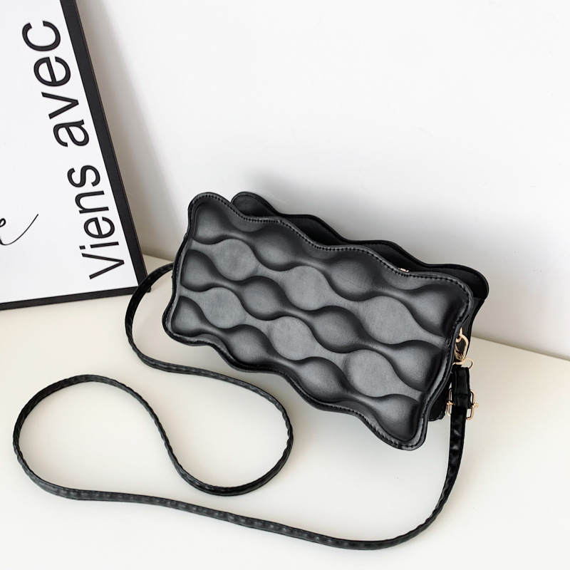 3-8857 Ladies Bag 2022 Summer New Korean Style Fashion Vintage Indented Cookie Small Square Bag Women's Shoulder Crossbody Bag