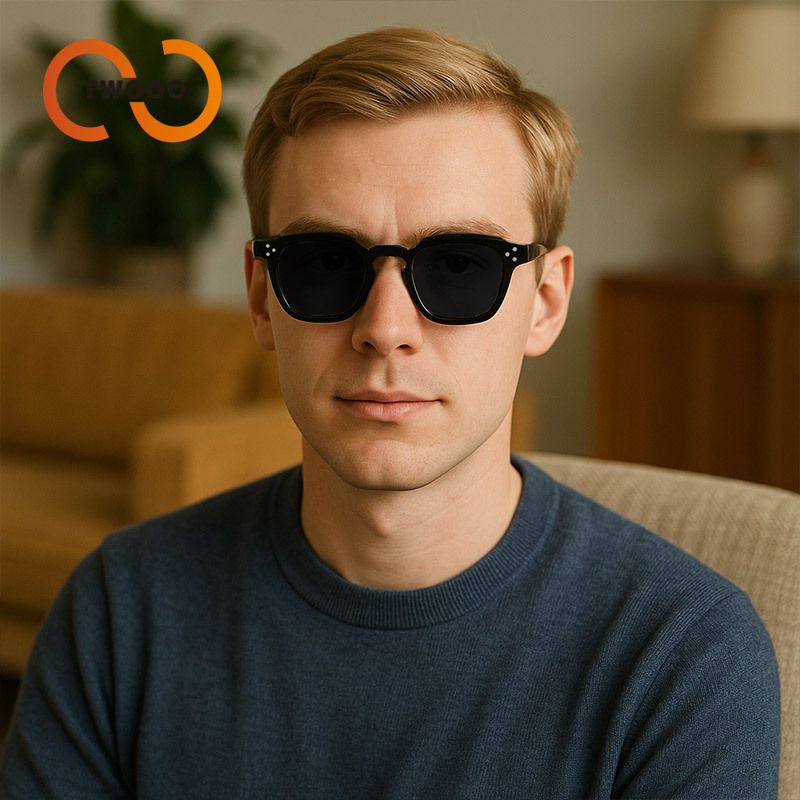 The new Korean-style TR square-framed gm sunglasses exude a high-end vibe for women and are a pair of anti-ultraviolet sunglasses with pins, T1414