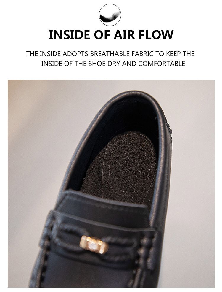 Loafer Kid Children's Loafers New Small Leather Shoes Fashion Shoes for Boys Girls Knitted Breathable Lightweight Loafers
