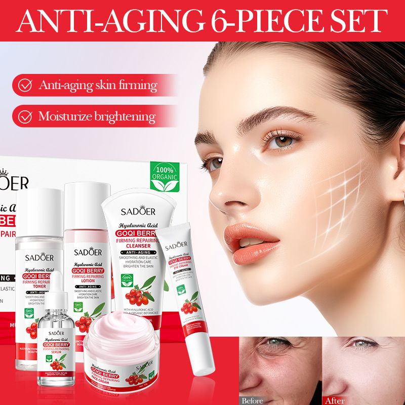 SADOER Goji Berry Anti Wrinkle, Firming and Repairing Set in English, Moisturizing Skincare Product Set
