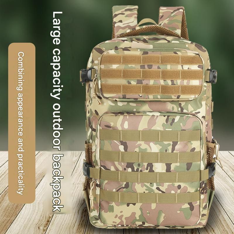 Large Capacity Tactical Backpack Outdoor Hiking Camping Camouflage Bag Multifunctional Backpack with Air Cushion Shoulder Straps for Men Outdoor Sports
