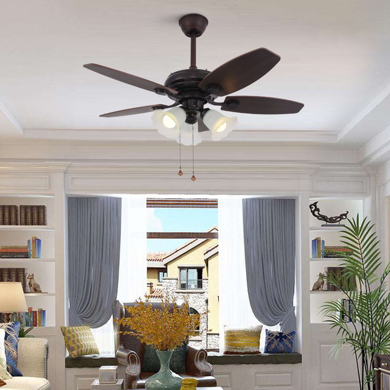  OUFULA Modern Nordic Creative Glass Lamp With Remote Control Bedroom Ceiling Fan With Light 42 Inches