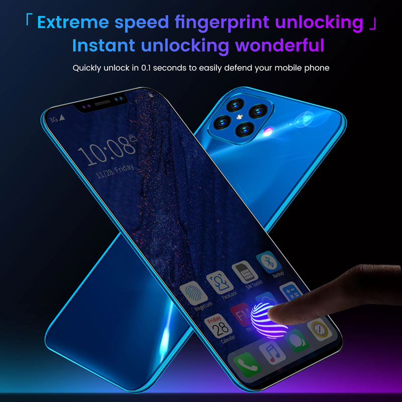 I12pro Smartphone 6.7Inch Full screen 12GB RAM+512GB ROM Dual Sim Dual Standby Face Recognition Mobile Phone