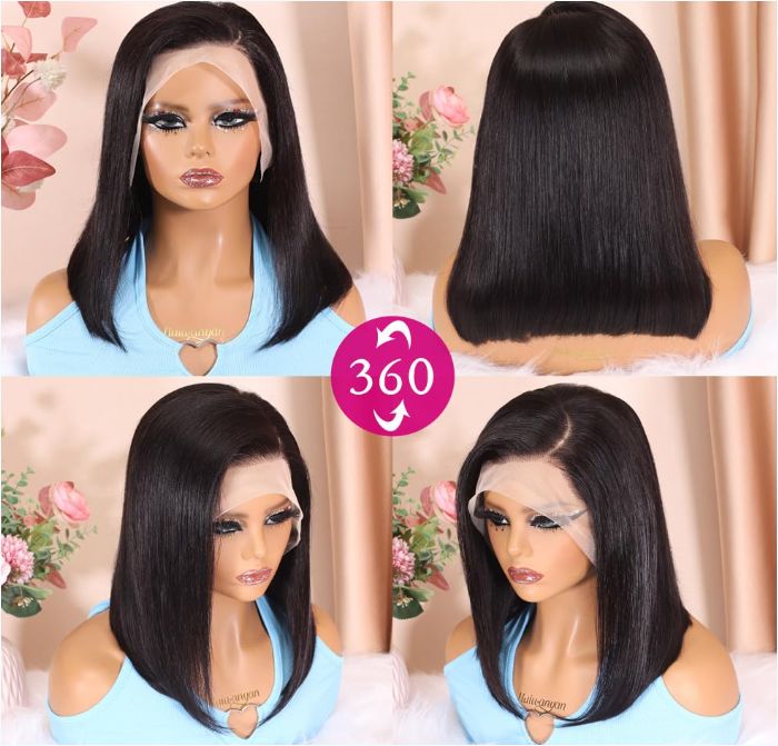 Brazilian Natural Bone Straight Frontal Wig -Raw Virgin HD Lace Front Human Hair Wigs
