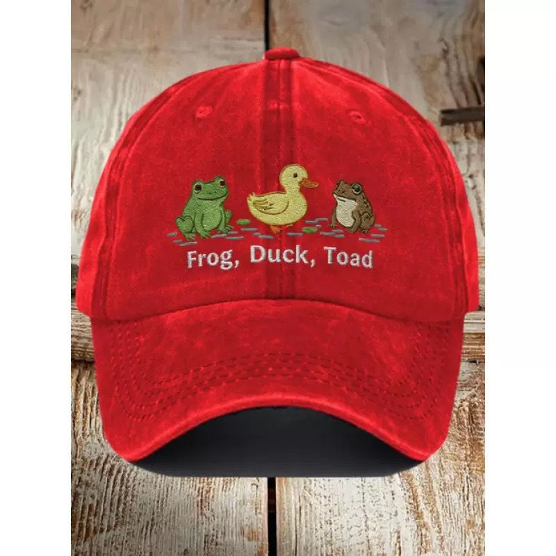 Vintage Washed Cotton Distressed Print Low Profile Baseball Cap