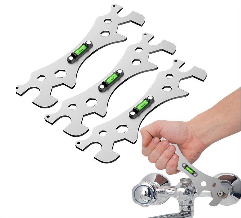 Level and Spanner Multifunctional Wrench Bend Angle Leveling Wrench Shower Faucet Universal Repair Wrench Bathroom Installation and Maintenance