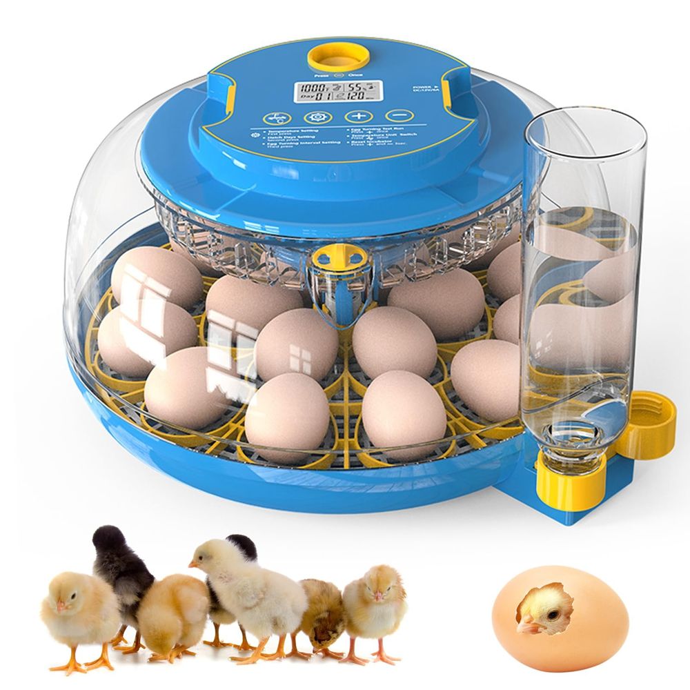 Incubators for Hatching Eggs, 18 Egg Incubator with Automatic Egg Turning and Humidity Control, 360° View Incubadora De Huevos De Gallina, Egg Candler, Incubator for Chicken Eggs, Ducks, Goose, Quail