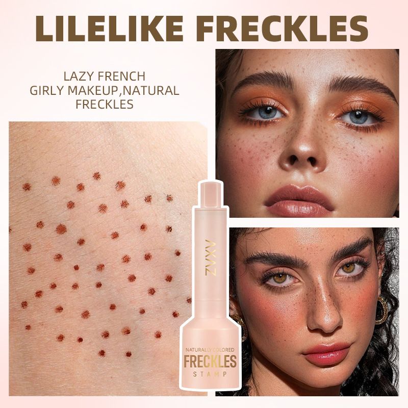 Naturally Colored Freckle Stamp Pen, Long-Lasting Waterproof Freckle Makeup Tool, One-Click Simulation Freckle Stamp for Natural Effortless Look, 1pc