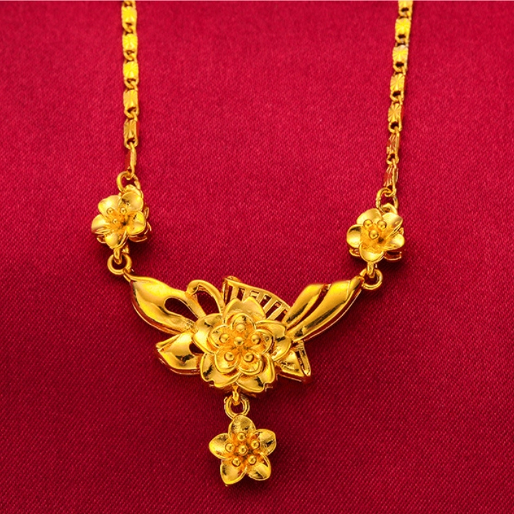 Gold necklace female jewelry Multi layered flowers CRRSHOP women lover fashion trend Christmas gift