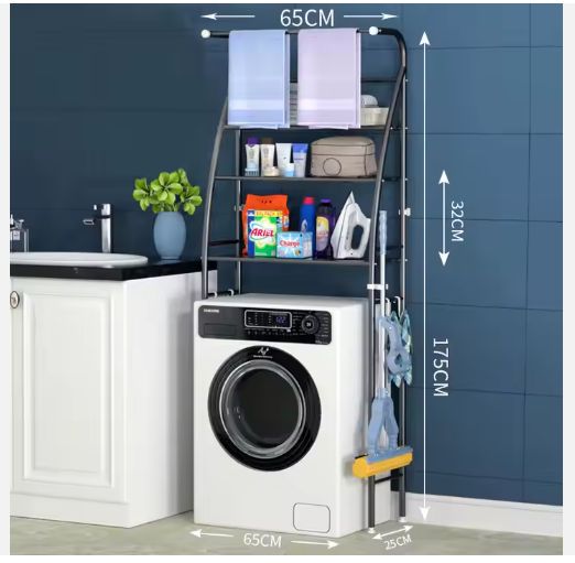 Portable Storage Shelf Bathroom Above Washing Machine Over Toilet Organizer Rack
