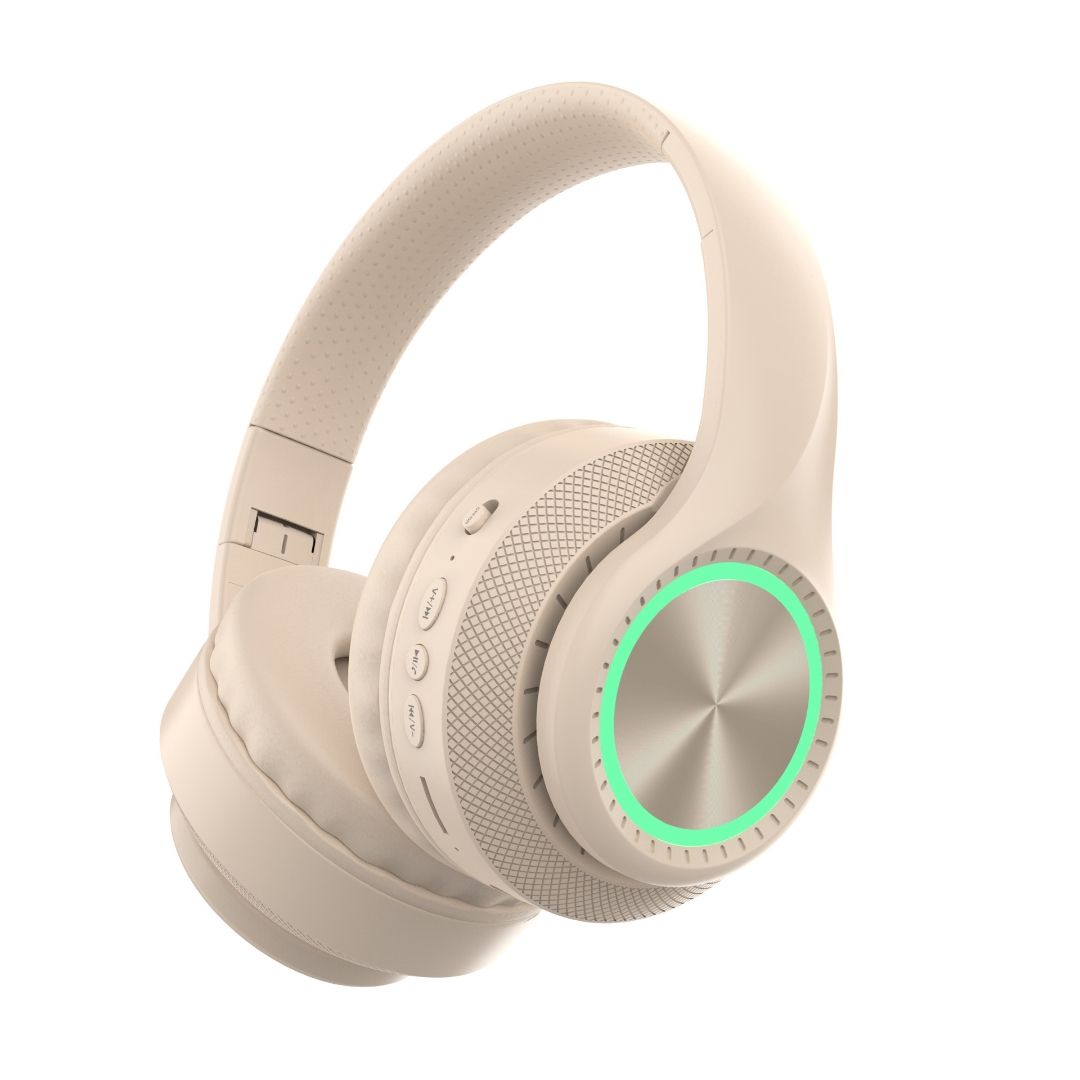 Headphone Sports Headphone Wireless Bluetooth Detachable Microphone RGB Lighting Noise Reduction CD Pattern Large Ear Cover Head Mounted Bluetooth Wireless Gaming Headphones
