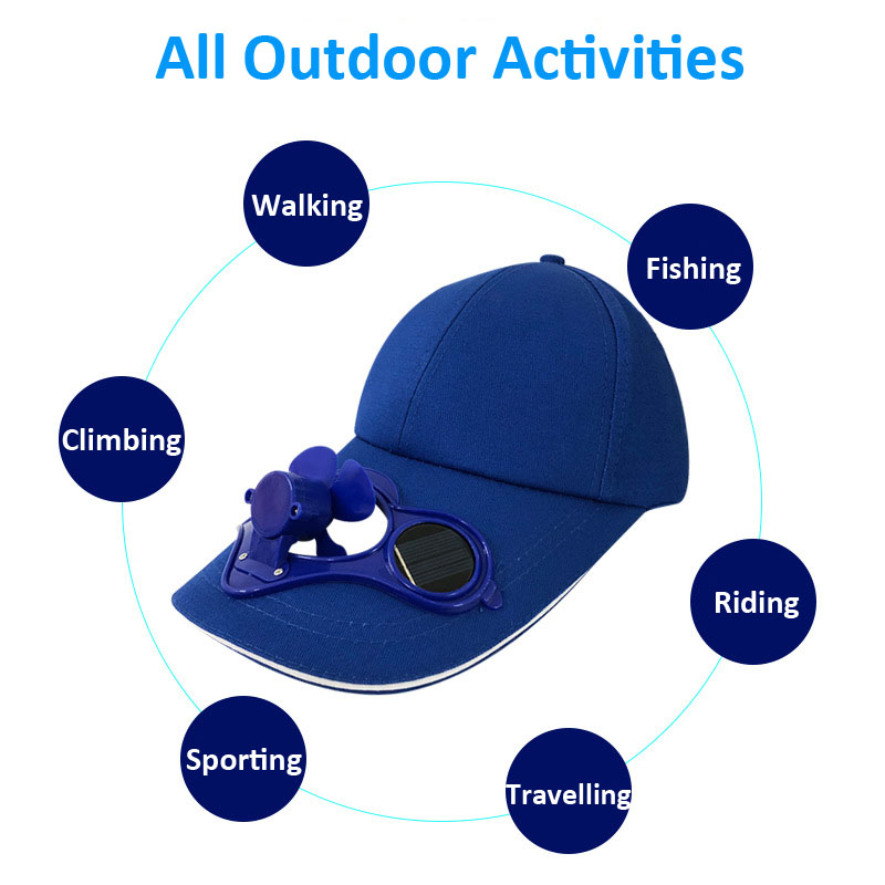Outdoor Sunshade Solar Panel Solar Power Mini Fan Cap Cooling in the Summer