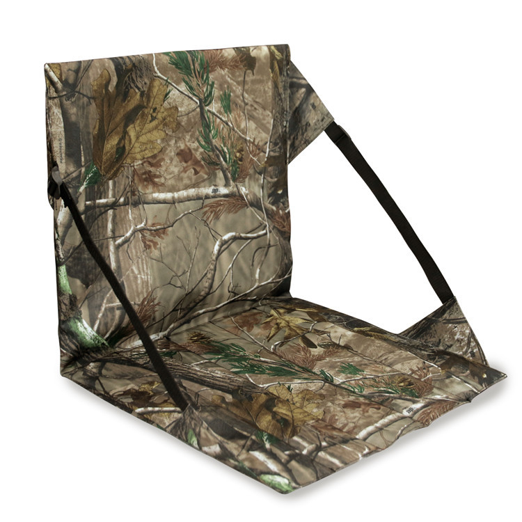 Outdoor Fishing Hunting Camping Hiking 600D Fiberglass Portable Lightweight Camo Folding Stadium Seat Cushion with Back Support