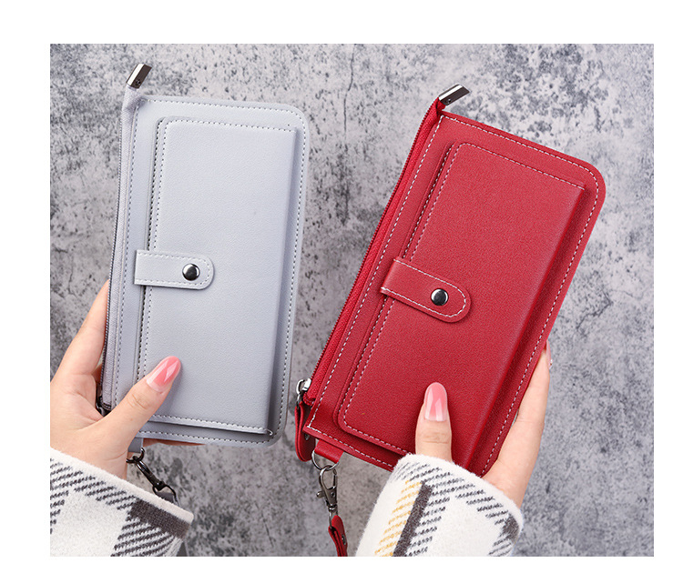 New Women Wallets Long Leather Luxury Card Holder Clutch Casual Women Bags Pocket Hasp Ladies Wallet Purse Pink 18cm *10cm*2cm