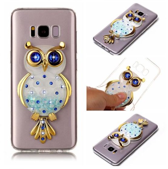 Liquid Quicksands Phone Case For Samsung Galaxy S8 Plus S7 Edge Owl Soft TPU Phone Cover Shell