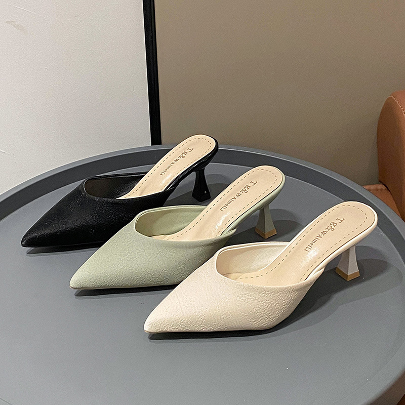 Pointed hotsell heels slippers