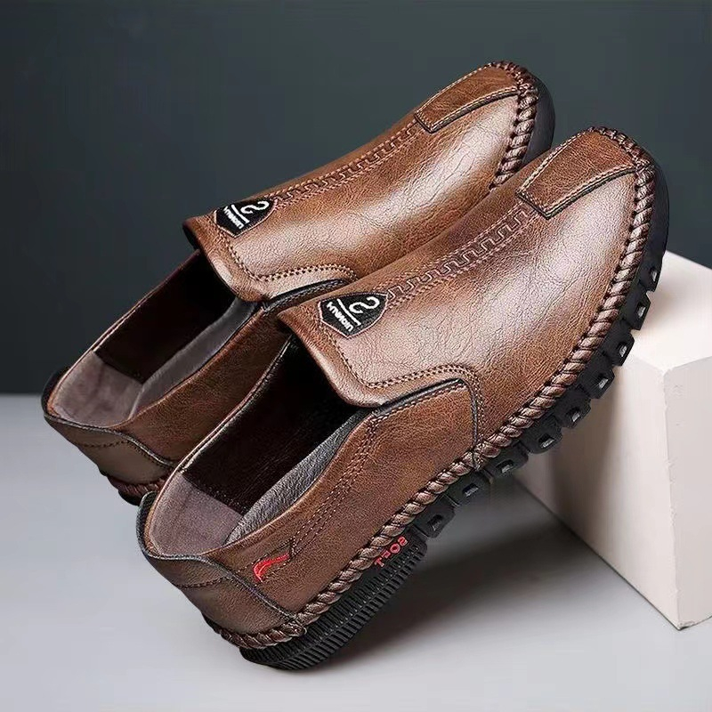 F80 Men's Leather Shoes Soft Leather Waterproof Men's Casual Business Leather Shoes Versatile Driving Men's Shoes