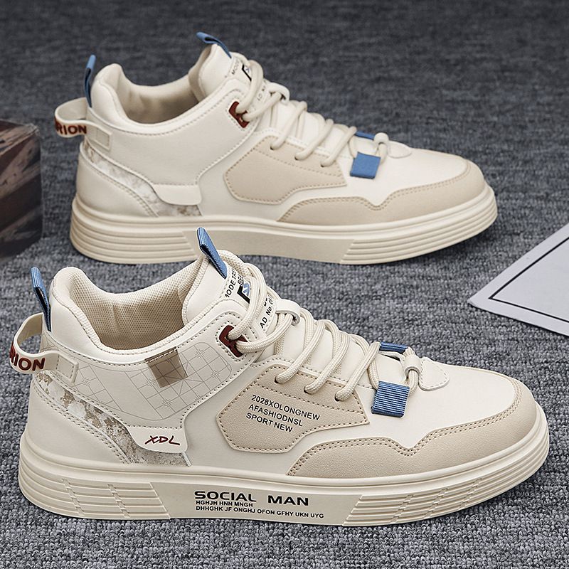 Canvas high top spring men's shoes 2024 new spring sports leisure little white student men's board shoes with all fashion shoes 2260