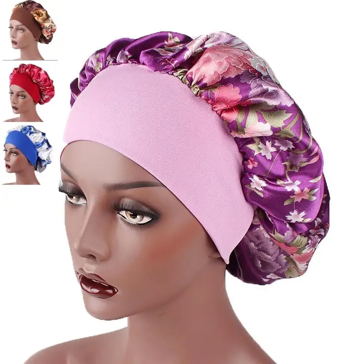 Satin Headscarf Hat Sleeping Bonnet Hair Wrap Silk Cap Fashion Head Scarf Headwear Night Sleep Hat