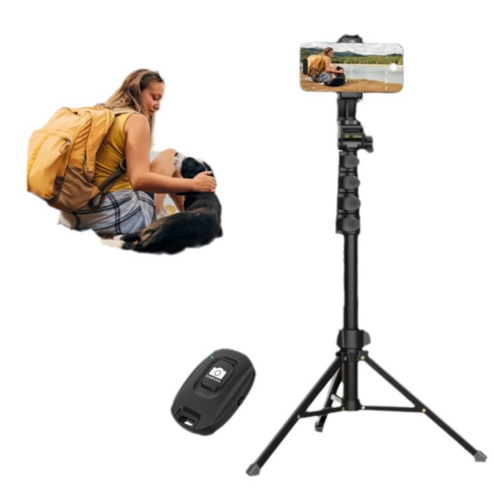 Tripod for Cell Phone & Camera, Phone Tripod with Remote and Phone Holder, Portable Tripod for iPhone, Phone Tripod for Video Recording, Cell Phone Tripod Mount Stand for Cellphone