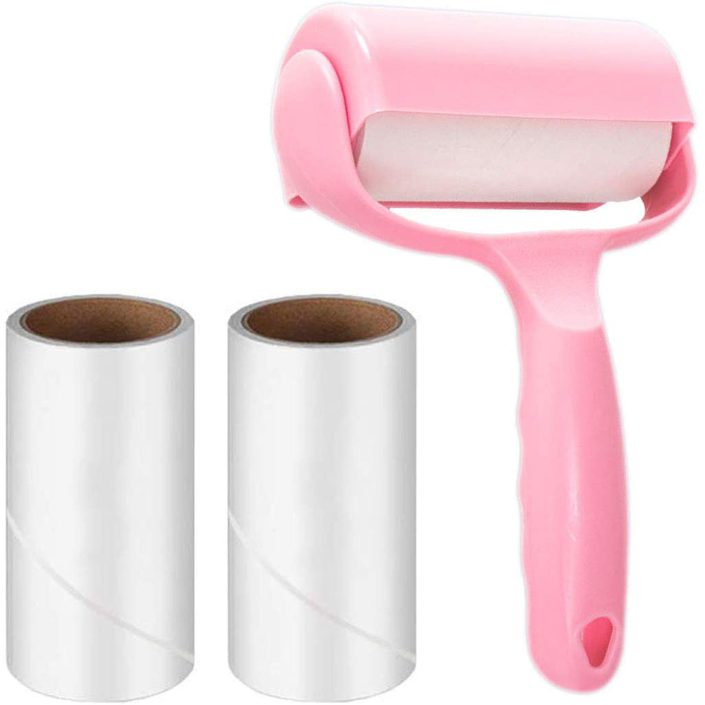 Sticky Hair, Roller Paper for Clothing Cleaning, Pet Dander and Fluff, Pink