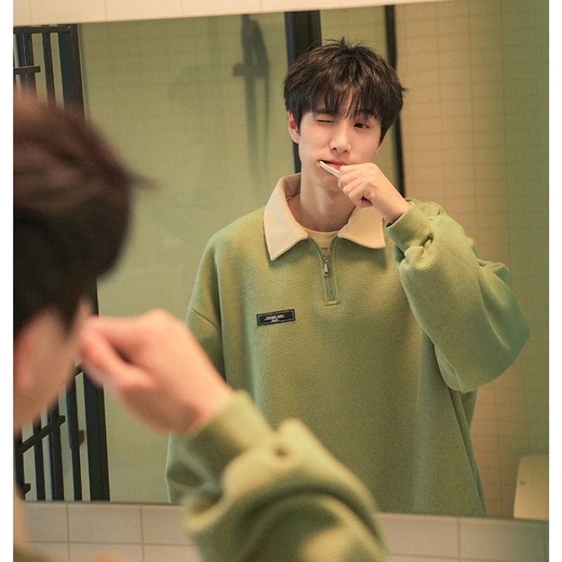 JCF-613 Solid Color Polo Shirt Sweater Men's Casual Daily Travel Polo Shirt