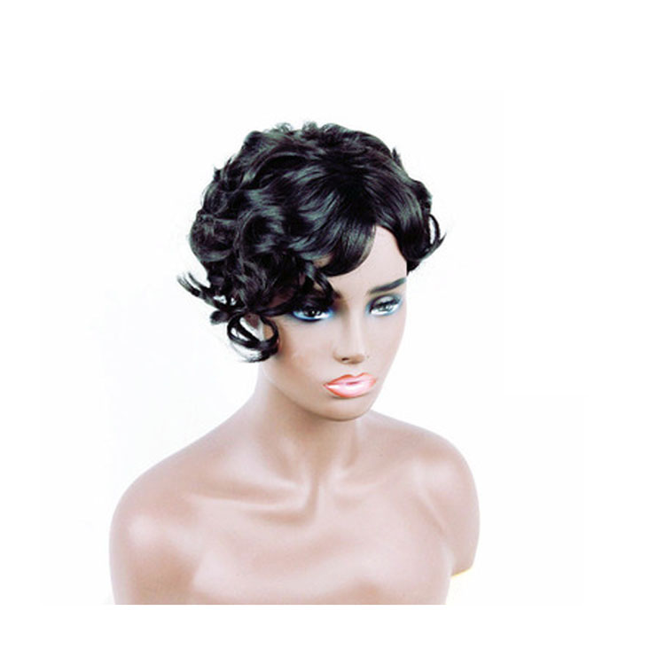Wig Female Short Hair African Small Curly Hair Chemical Fiber Headgear