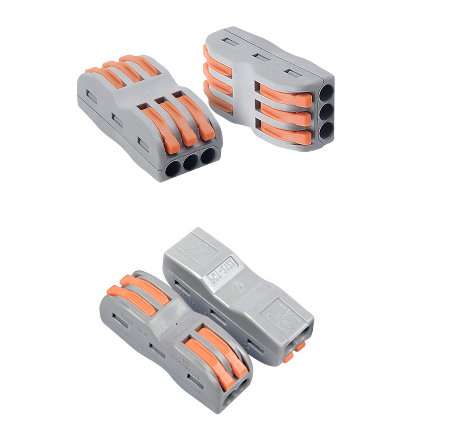 10 PCS/ Mini Fast Wire Cable Connectors Universal Compact Conductor Spring Splicing Wiring Connector Push-in Terminal Block SPL-2/3 LED