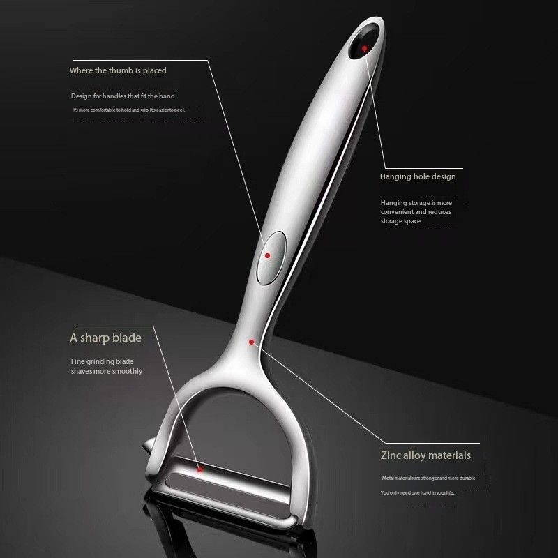 Stainless steel peeler, old - style pumpkin peeler, kitchen zinc - alloy fruit and vegetable peeler for household use, skin - scraping knife, peeling knife