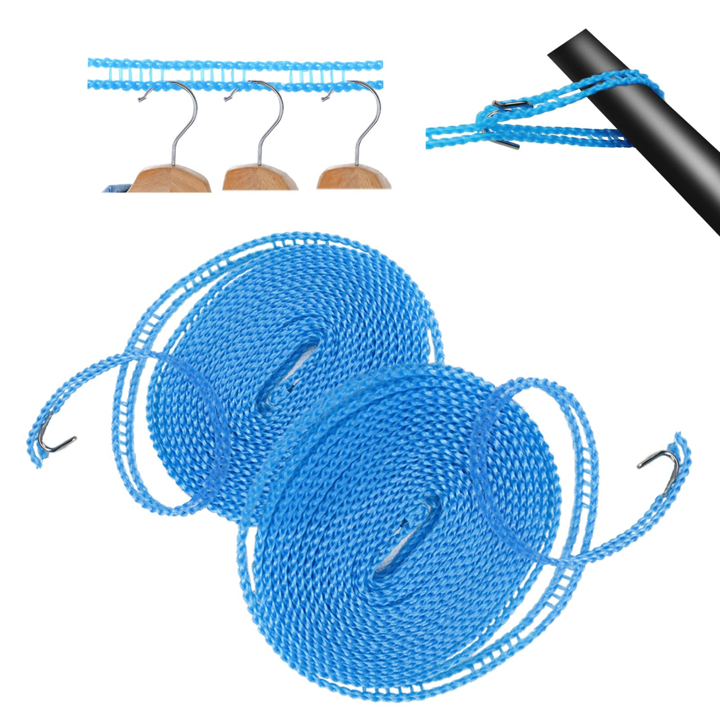 C4134 Windproof Clothesline, Camping Clothesline, Durable Travel Clothes Line Rope, Portable Clothes Drying Line, Heavy Duty, Length Adjustable Non-Slip Clothing Line Outdoor Indoor