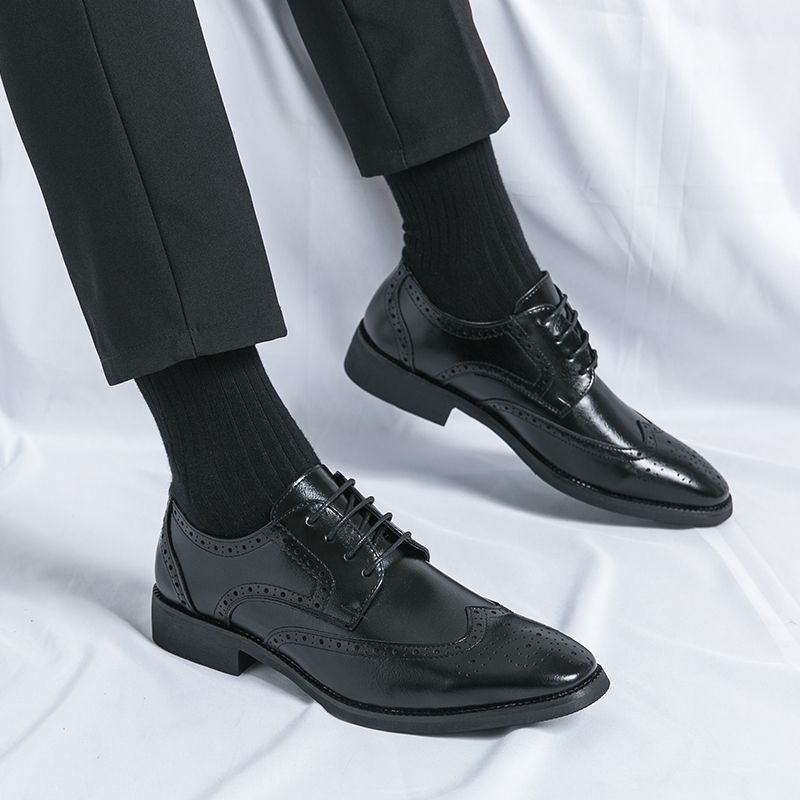 Men Oxford Brogue Leather Shoes Man Elegant Dress Formal Shoe Male Footwears The Suit For Official Office Wedding Party Business