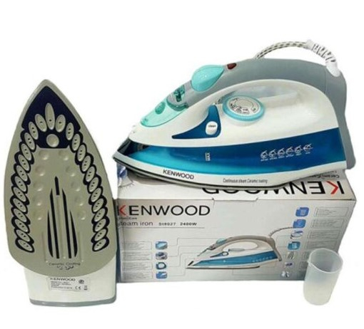 KEFWOOD Steam Iron 2400W with Ceramic Soleplate, Anti-Drip, Anti-Calc, Self Clean, Continuous Steam, Burst, Spray Function STP70.000WG White/Blue