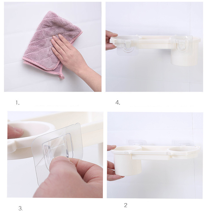 Home Daily Supplies Storage Storage Rack Towel Rack Original Design Bathroom Wall-mounted Towel Rack Household Non-perforated Bathroom Hair Dryer Storage Rack Non-marking Sticky Hair Dryer Rack Strong Bathroom Non-perforated Shelf Bathroom Hair Dryer Rack Storage Rack
