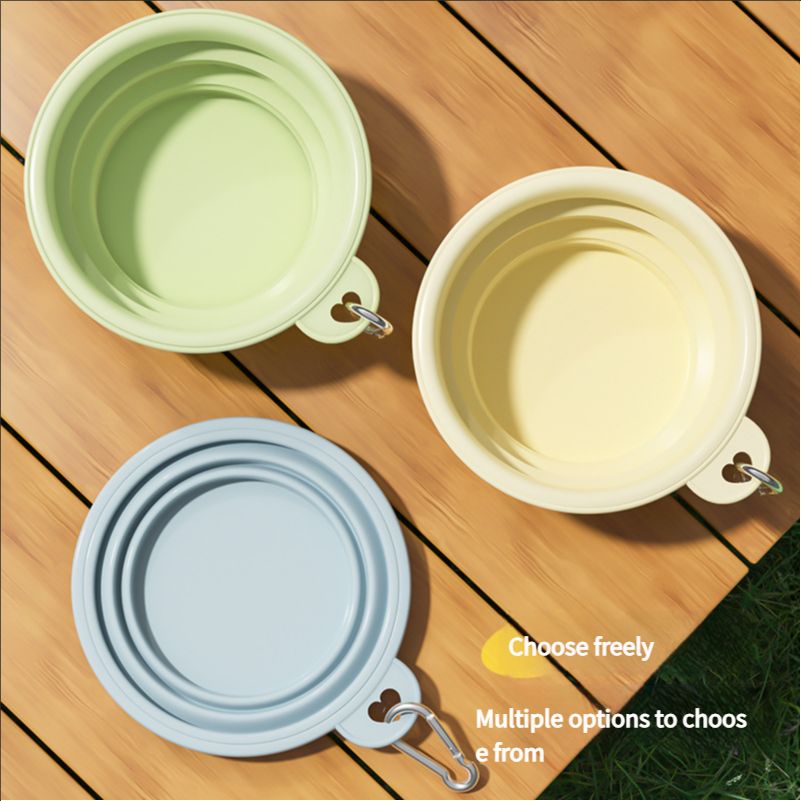 Portable folding drinking bowl, portable dog bowl, outdoor drinking water bowl, dog food bowl, silicone pet bowl, drinking water products