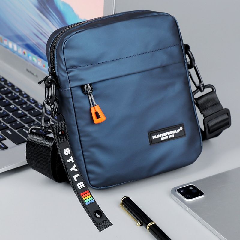 Men Vertical Phone Bag Mini Crossbody Bag Texture Water Resistant Casual Single Shoulder Bag Lightweight Small Sling Bag for Daily Outdoor
