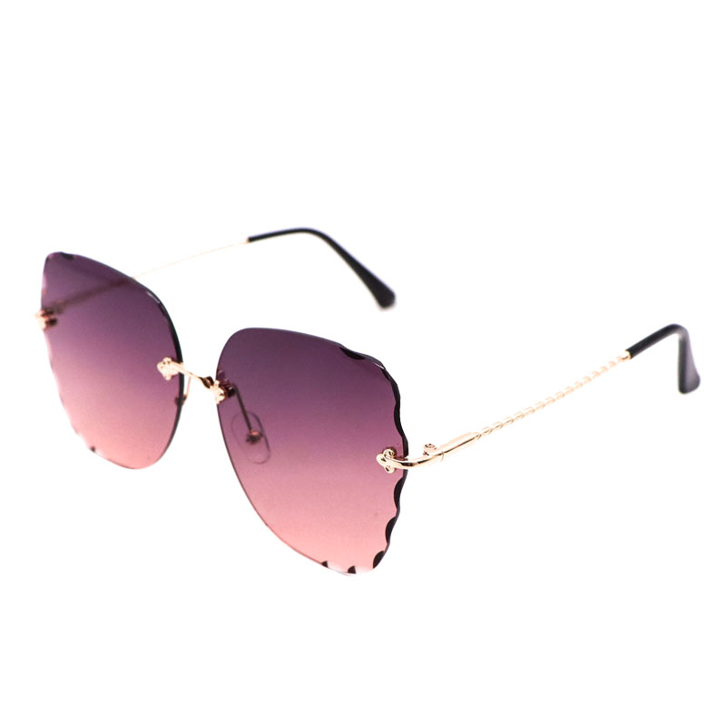 419 Round Sunglasses Women Brand Designer Gradient Fashion Sun Glasses Female Rimless Metal Oculos De Sol luxury designer