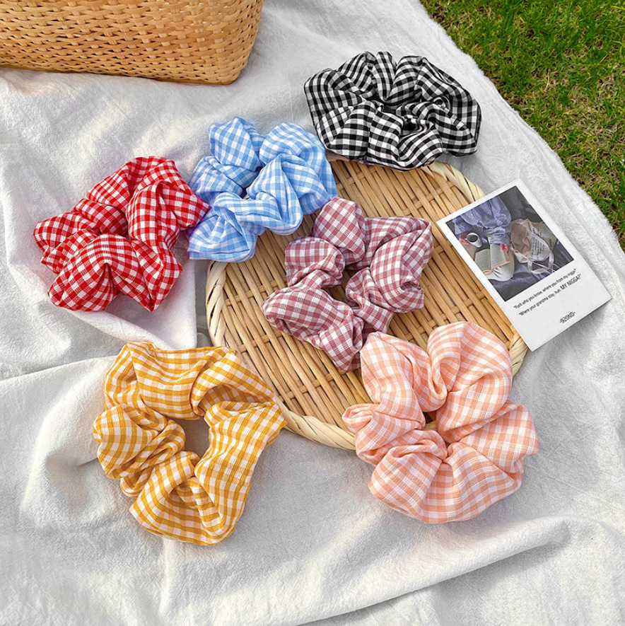 00 2Pcs Women Seamless Cotton Elastic Hair Band Ropes Burnt Orange Thick Hair Ties Accessories