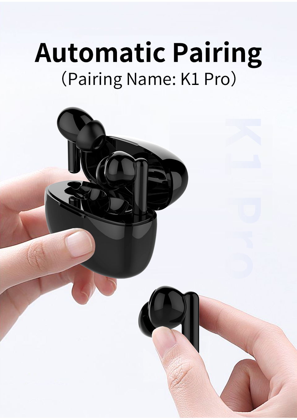 Wireless Earphones IPRO K1Pro Sports In-Ear TWS Earbuds HD Stereo For Xiaomi fone auriculares Headphone Black