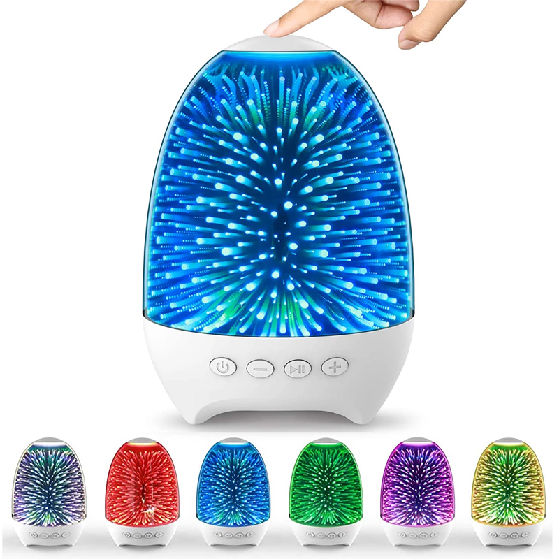 LAGPOUSI Night Light Bluetooth Speaker, 3D Glass Touch Control Bedside Table Lamp 7-Color LED Portable Wireless Speakers, Kids Night Light with Bluetooth Speaker, 3 Brightness Levels, Color Changing RGB, Adjustable Bedside Lamps with Touch Control for BedroomRechargeable Table Lamp, Best Gift for Adult, Teens, Kids, Boys and Girls