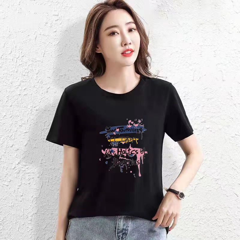 DX0126# Women Slogan Graphic Tee T-Shirt