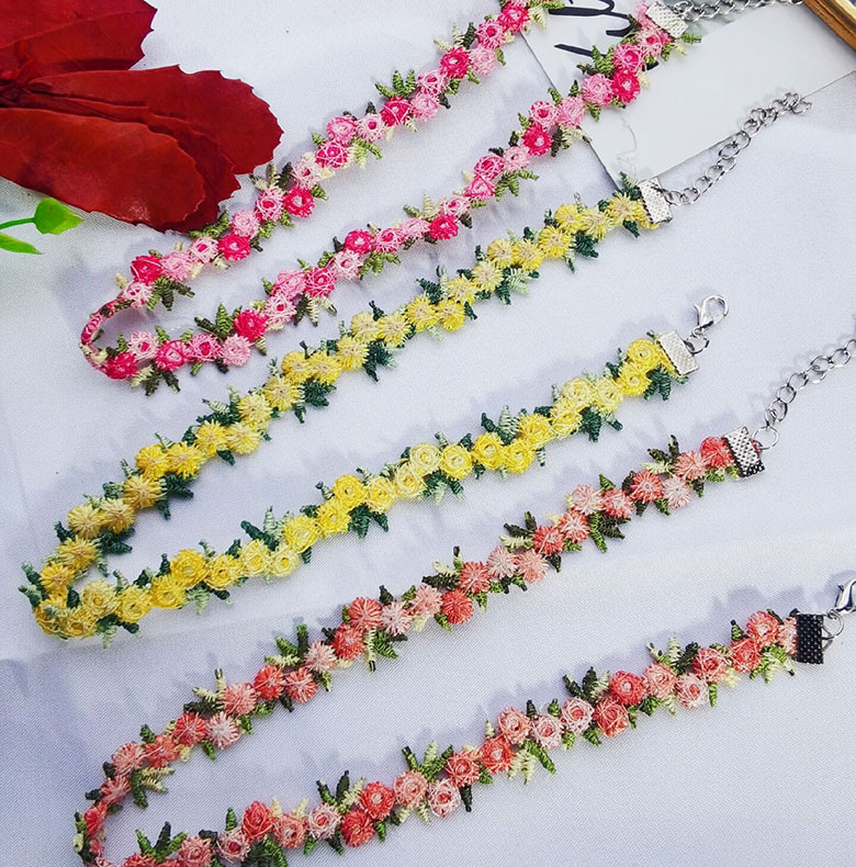 SC80859 Sweet Flowers Lace Necklace Choker for Women Girls Good Quality Embroidery Fashion Romantic Design Accessory Ins