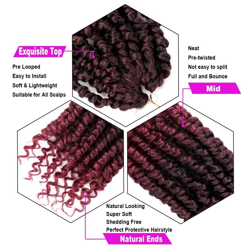 12 inches Spring twisted crochet hair wig Passion Twist Crochet Hair synthetic hair CRRSHOP wigs 