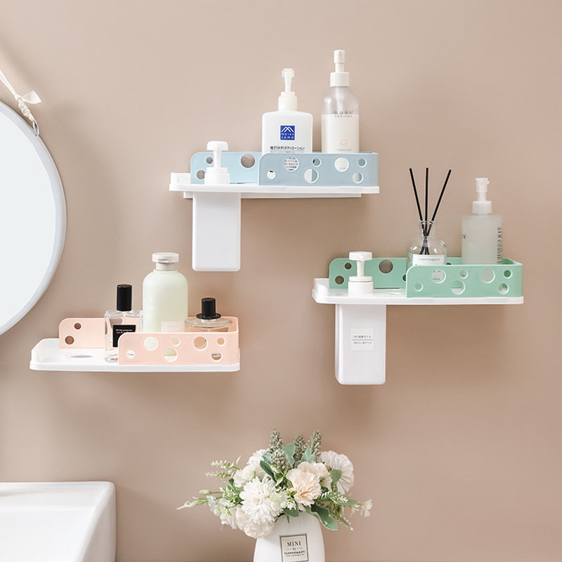 Floating Storage Shelf Wall Mounted Non-Drilling Adhesive Bathroom Organizer Ledge Shelf for Home Decor/Kitchen/Bathroom Storage
