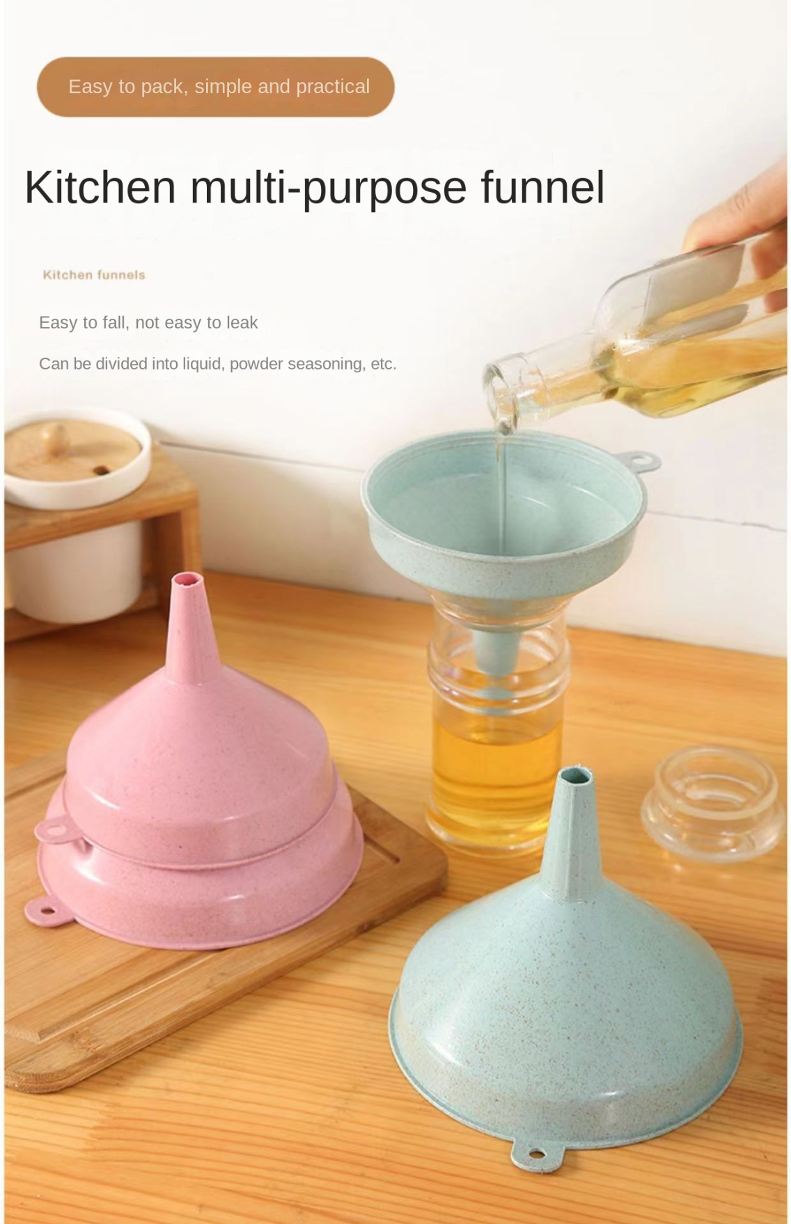 kitchen plastic funnel liquid dispenser