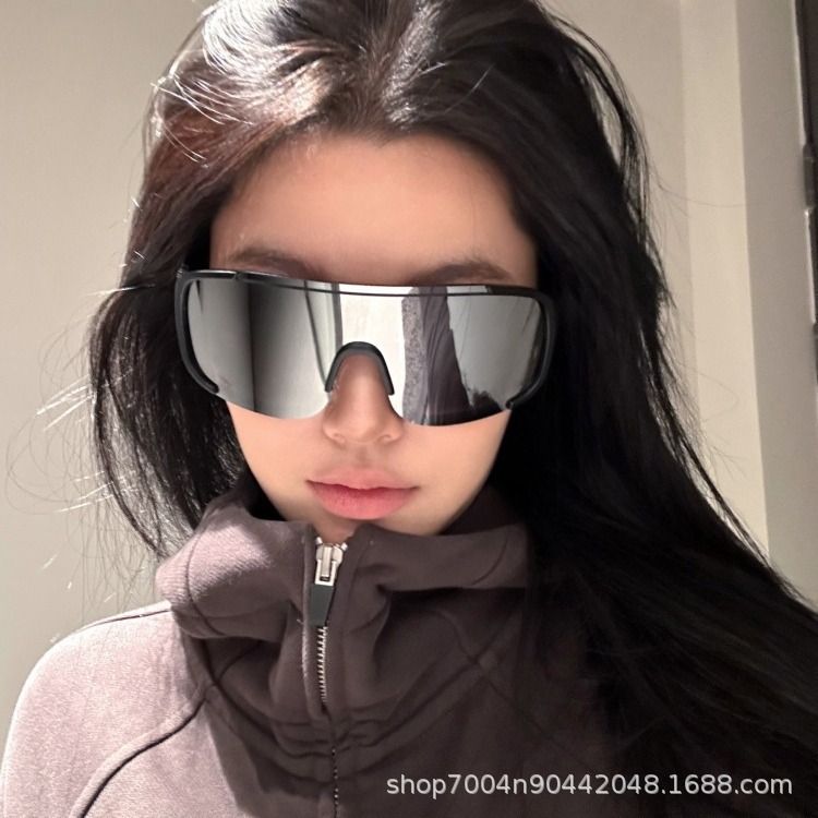 New fashionable outdoor riding glasses, snow sunglasses, bicycle motorcycle goggles, large frame slimming sunglasses