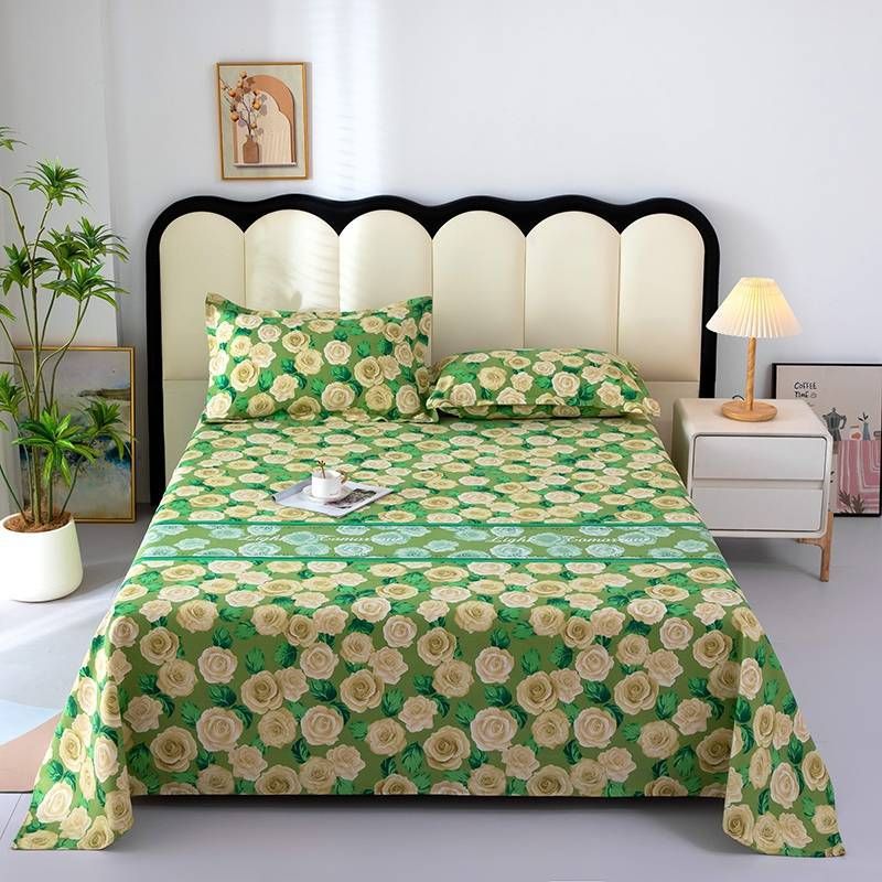 A-class raw cotton fine yarn printed pure cotton bed sheet 150*230cm，230*245cm，245*270cm ，pillowcase 48*74cm ，ventilate，colorfast high end，