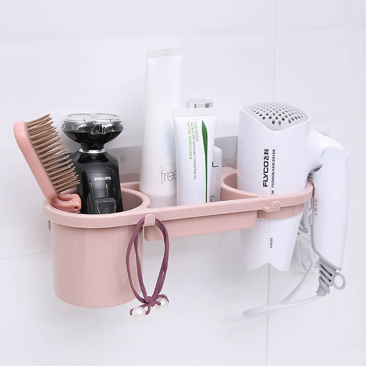 Home Daily Supplies Storage Storage Rack Towel Rack Original Design Bathroom Wall-mounted Towel Rack Household Non-perforated Bathroom Hair Dryer Storage Rack Non-marking Sticky Hair Dryer Rack Strong Bathroom Non-perforated Shelf Bathroom Hair Dryer Rack Storage Rack